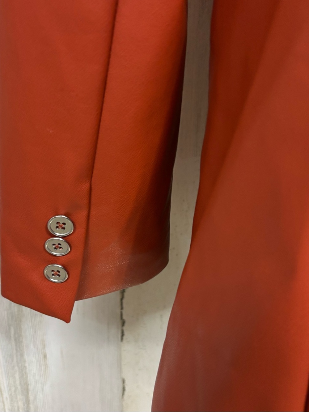 WeWoreWhat Downtown Vegan Leather Rust Cognac Blazer Jacket - Picture 10 of 14